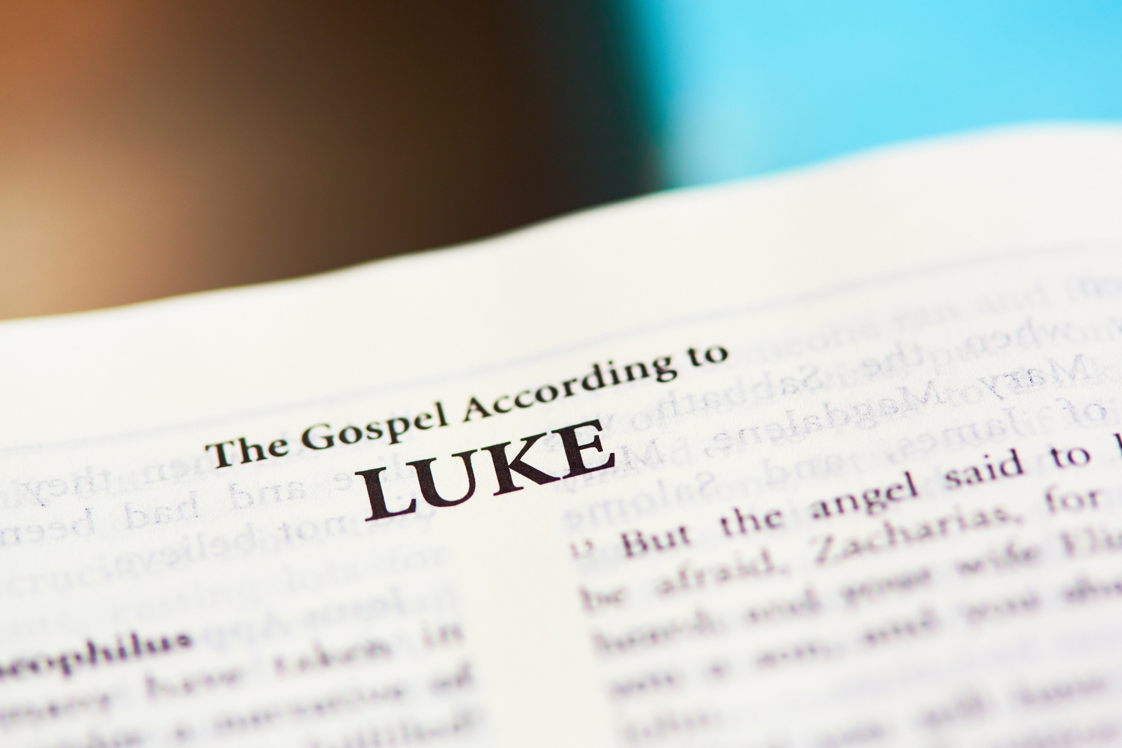 Bible open to the Gospel of Luke